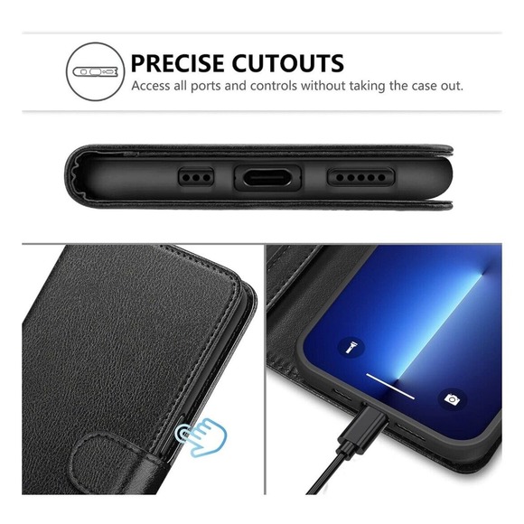 Wallet Case iPhone 13 Pro (6.1”) 2 Card Holders Premium Leather Mobile Phone - Picture 6 of 6